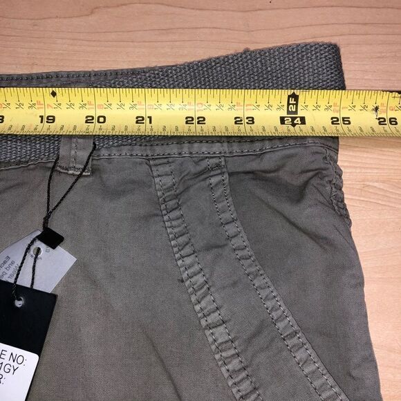NWT Galaxy By Harvic Men's Belted Tactical Cotton Cargo Shorts Gray sz 48 - Picture 9 of 12